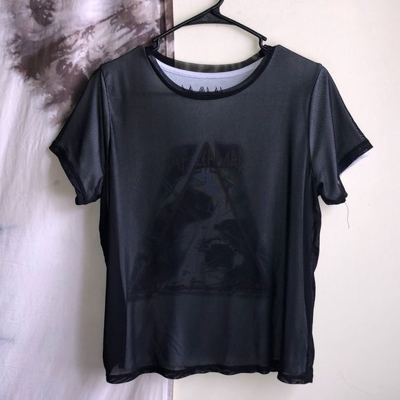 Def Leopard Mesh Layered Graphic Tee - Picture 2 of 5